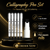 Ensemble de marqueurs de calligraphie à pointe biseautée carrée, 4 tailles - Stylos à pointe plate et large pour l'art du calligraphie et la calligraphie manuelle
