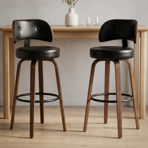 Taburete <span class=keywords><strong>de</strong></span> Bar Metálico Giratorio Nórdico Moderno para Cocina, Mueble Alto <span class=keywords><strong>de</strong></span> Lujo para el Hogar, Silla <span class=keywords><strong>de</strong></span> Bar <span class=keywords><strong>de</strong></span> Madera y Cuero Dorado - Product Image 3