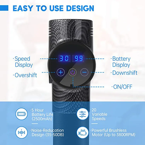 Pistola de Masaje Muscular Corporal Personalizada LJ de 30 Velocidades Vibración de Percusión de Tejido Profundo Potente Pistola Fascial Personalizada con Control Remoto Inalámbrico - Product Image 2