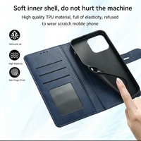 Funda de Cuero PU Tipo Cartera con Tapa Magnética, Ranuras para Tarjetas y Soporte Protector para iPhone 17 Pro Max 16
