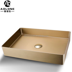 Fregadero Rectangular de acero inoxidable hecho a mano Superior Lavabo de baño dorado con forma de cuenco para uso en la cocina - Product Image 5