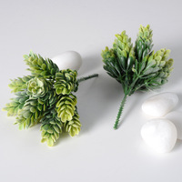 Sélection stricte Artificielle Charnue Flocage Tête De Fleur En Plastique Faux Aloe Cactus Vert Paysage Ornements En Pot Combinaison