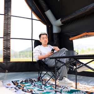 Tente gonflable Oxford au design unique de cabane dans les arbres, pour 6 à 10 personnes, <span class=keywords><strong>camping</strong></span> familial, imperméable, résistante au vent, installation rapide, fenêtres à blocs de couleur - Product Image 6