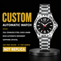 Montre-bracelet avec logo personnalisé, entièrement en acier inoxydable, marque de luxe pour hommes, montres à quartz ODM