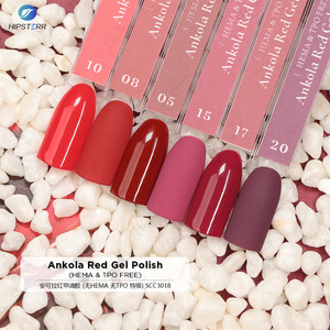 Vernis Gel Rouge Ankola Sans HEMA ni TPO, Haute Pigmentation, Longue Durée, Rouge Foncé Rose, Vernis à Ongles en Gel - Product Image 4
