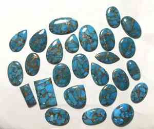 Cabochon Flatback Lisse en Cuivre Bleu Naturel Turquoise Pierres Précieuses Véritables en Vrac pour la Fabrication de Bijoux OEM Disponible en Gros - Product Image 4
