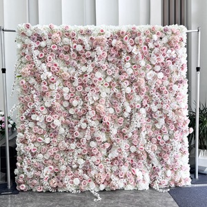 Rose <b>Artificial</b> <b>Flower</b> <b>Wall</b> Floral Panel Reusable Floral Backdrop For Wedding Reception Engagement Party Photo <b>Wall</b> Decoration - Product Image 6