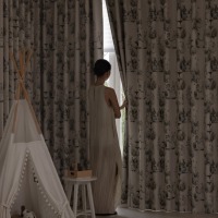 Rideaux occultants à œillets imprimés dessin animé pour chambre d'enfant, couverture de fenêtre pour salle de jeux, occultant la lumière pour chambre d'enfant