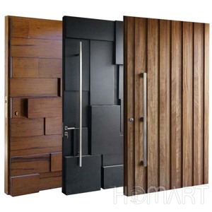 Sculpture sur bois 3D Design de sécurité Porte extérieure en acier blindé antivol Porte d'entrée principale - Product Image 4