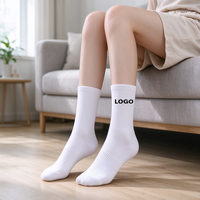 Chaussettes personnalisées à cordon côtelé avec logo personnalisé, options de couleurs, chaussettes en gros, OEM ODM
