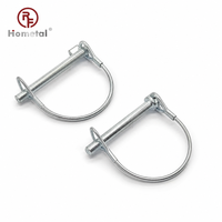 Goupille de sécurité en acier au carbone zingué avec ressort en forme de D pour remorque, machinerie et quincaillerie de portail