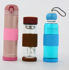 Étui souple en silicone moulé sur mesure résistant à la chaleur pour bouteille d'eau en verre, housse en caoutchouc pour tasse à café en verre - Product Image 5