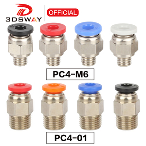 Pour Creality Ender 3Pro/V2 <span class=keywords><strong>Ender5</strong></span> Pro/Plus CR-10 pièces d'imprimante 3D PC4-M6/M10 raccord pneumatique PTFE Tube pousser connecteur rapide - Product Image 1