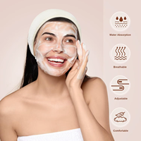 Diademas de Spa con Logotipo Personalizado, Ajustables, de Franela Suave, para Maquillaje, Lavado Facial, Cuidado de la Piel, Ducha, Yoga, Toalla Enrollable Lavable para Mujer