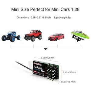 Radiolink R4FGM Mini Receptor de 4 Canales con Giroscopio 1:28/64 para Coches RC de Bolsillo, <span class=keywords><strong>Hotwheel</strong></span> RC4GS RC6GS T8S T8FB RC8X - Product Image 5