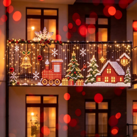 Rideaux lumineux LED RGB à commande par application intelligente, synchronisation musicale, motifs personnalisables pour la décoration de fenêtres de Noël