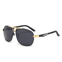 Lunettes de soleil polarisées de luxe pour hommes, utilisation de jour comme de nuit, conduite, monture carrée en métal, UV400