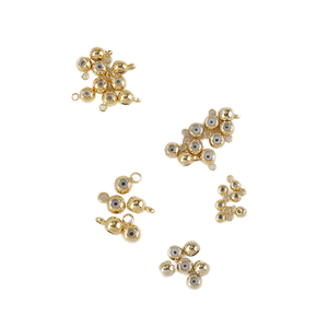 Cuentas de Presión Redondas de Latón Chapado en Oro de 18k, Separadas y Ajustables, Sirven como Fijador para la Fabricación de Joyas - Product Image 1
