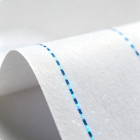 Papier en pâte de coton biodégradable et écologique avec fil de sécurité bleu personnalisé pour certificats, documents, bons de réduction, anti-contrefaçon