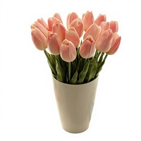 Fleurs de table artificielles en soie style européen, tulipes faites à la main, pour Noël et remise de diplôme, décoratives, résistantes aux UV, écologiques, longue durée de vie