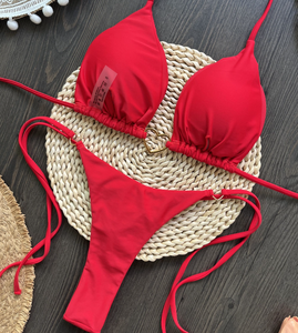 Cổ 5 màu sắc với quan hệ Pad thông tin chi tiế<span class=keywords><strong>t</strong></span> Đôi Ló<span class=keywords><strong>t</strong></span> vải đồ bơi liền mạch Bikini thong bikini áo <span class=keywords><strong>t</strong></span>ắm - Product Image 5