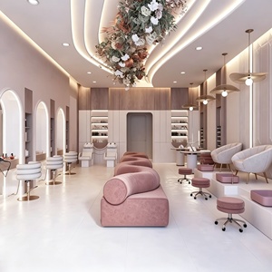 สถานีทำงานร้านตัดผม เฟอร์นิเจอร์ร้านเสริมสวย ออกแบบตกแต่งภายในร้านทำผมตามสั่ง ปรับแต่งห้องได้เต็มรูปแบบ ตกแต่งร้านค้า - Product Image 1