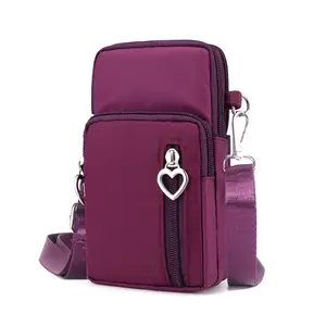 Unisex Messenger Nylon Handbag Cross Body Bag Cell Phone Bag Outdoor Earphone Pouch Sports Bag