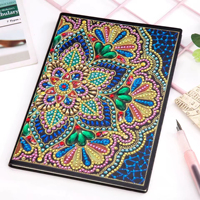 Cuaderno de Pintura de Diamantes 5D con Cubierta de Cuero Personalizada al por Mayor, Tamaño A5, Kits de Cuaderno de Notas Creativos Hechos a Mano