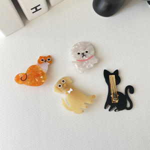 กิ๊บติดผมรูปสัตว์การ์ตูนสไตล์ญี่ปุ่นและเกาหลี น่ารัก ลายสุนัขและแมว ทำจากอะซิเตท ขนาด 5 ซม. สำหรับผู้หญิงและเด็กผู้หญิง - Product Image 3