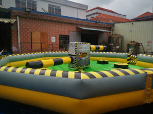 Pista de Obstáculos Inflable de PVC Personalizada para Adultos, Arena Deportiva de 8x8m, <span class=keywords><strong>Alquiler</strong></span> Incluye Soplador, Reparación Fácil, Fácil Instalación, con Zona de Saltos - Product Image 2