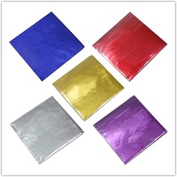 Impression personnalisée 8cm * 8cm Emballage carré de bonbons en papier pour sucette Papier d'aluminium pour chocolat Emballage de bonbons