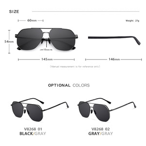 Veithdia Men's Polarized Square Sunglasses UV400 Black <b>Frame</b> Nylon Lens Driving Outdoor Fashion 8268 - Product Image 5