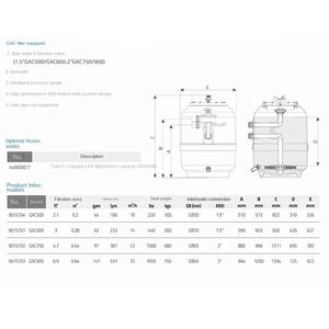 Emaux GAC série personnalisée meilleure vente rétro-lavage <span class=keywords><strong>automatique</strong></span> en fibre de verre filtre à sable pour <span class=keywords><strong>piscine</strong></span> creusée vanne à montage latéral meilleure vente - Product Image 5