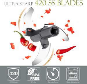 Hot Selling 2025 Multifunction Manual Plastic <b>Vegetable</b> Onion <b>Chopper</b> Kitchen Tool with Stainless Steel Blade 400ml Capacity - Product Image 3