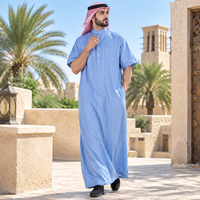 CCY Qamis islamique à manches courtes pour homme, vêtement musulman, Jubba arabe, Kaftan, Robe traditionnelle saoudienne pour la prière et le quotidien