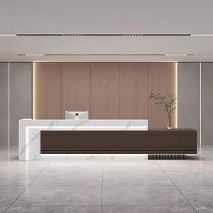 Mostrador de Recepción Moderno y Sencillo de Mármol, Elegante Mostrador Frontal para Hotel, Oficina o Vestíbulo - Product Image 1