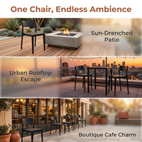 Ensemble de mobilier de patio en alliage d'aluminium aéronautique de qualité commerciale, chaises et table de café, en stock à l'entrepôt d'Atlanta