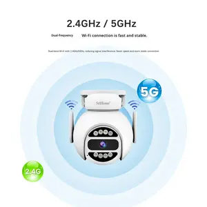 كاميرا خارجية لاسلكية واي فاي بدقة عالية، كاميرا مراقبة ثنائية النطاق مع مصادر إضاءة مزدوجة ورؤية ليلية ملونة وكشف للحركة - Product Image 4