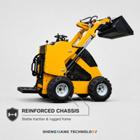Mini Loader S480 untuk Pekerjaan Gudang dan Pertanian Kecil, Beban Terukur 350kg, Mesin EPA Euro5, Kemampuan Mendaki 25 Derajat, Bucket Lebar 1050mm