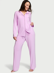 <span class=keywords><strong>Pigiama</strong></span> Ecologico in Bambù a Maniche Lunghe Personalizzato, Set <span class=keywords><strong>Pigiama</strong></span> Semplice con Bordi a Contrasto, <span class=keywords><strong>Pigiama</strong></span> Invernale, Abbigliamento da Casa per <span class=keywords><strong>Donna</strong></span> - Product Image 3