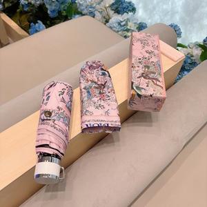 Paraguas de Viaje Compacto de 5 Pliegues con Diseño Floral de Lujo, Impresión UV en Lienzo, para Regalos Promocionales y de Inauguración - Product Image 4