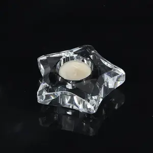 Wholesale fashion beautiful elegant crystal glass candle holder for home decorations& Winter lighting equipment gift