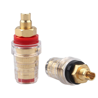 QINGUAN 4mm banane Jack haut-parleur Terminal plaqué or coque en plastique Transparent cuivre Contact matériel ABS pour amplificateur de puissance