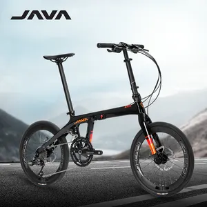 Java ARIA CB Sepeda Lipat 18 S, Rangka Serat Karbon 18 Kecepatan Disc Brake Hidrolik 20 Inci 406 BMX Laki-laki Perempuan Bersepeda Sepeda Lipat