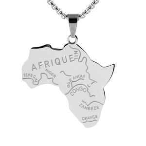 Fabricante Profesional de Joyería Hiphop con Mapa de África para Mujer, Colgantes de Titanio Africanos, Fábrica Personalizada - Product Image 2