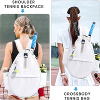 Sac de pickleball pratique avec support pour 2 raquettes, résistant à l'eau, pour femmes et hommes, cadeaux de badminton et de tennis