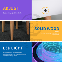Table à bulles rondes et fluides avec lumières LED - Bulles dynamiques changeant de couleur, ajustables à volonté pour les bars et les salles sensorielles