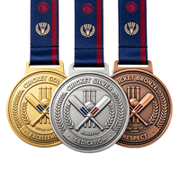 Medalla Deportiva Personalizada, Premio MVP, Medalla de Aleación de Zinc con Relieve 3D, Chapada en Oro, Plata o Bronce, Trofeo de Campeón, Medalla de Críquet