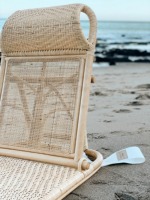Chaise longue en rotin naturel léger et pliant de vente chaude avec repose-tête pour la plage