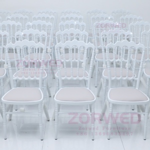 Chaise de banquet moderne en métal chromé pour usine, tables d'extérieur pour enfants et chaises Napoléon blanches pour événements - Product Image 2